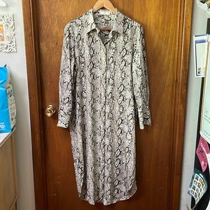 Mango MNG snake print midi shirtdress